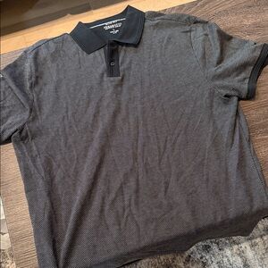 Kenneth Cole Black and Gray Polo Shirt